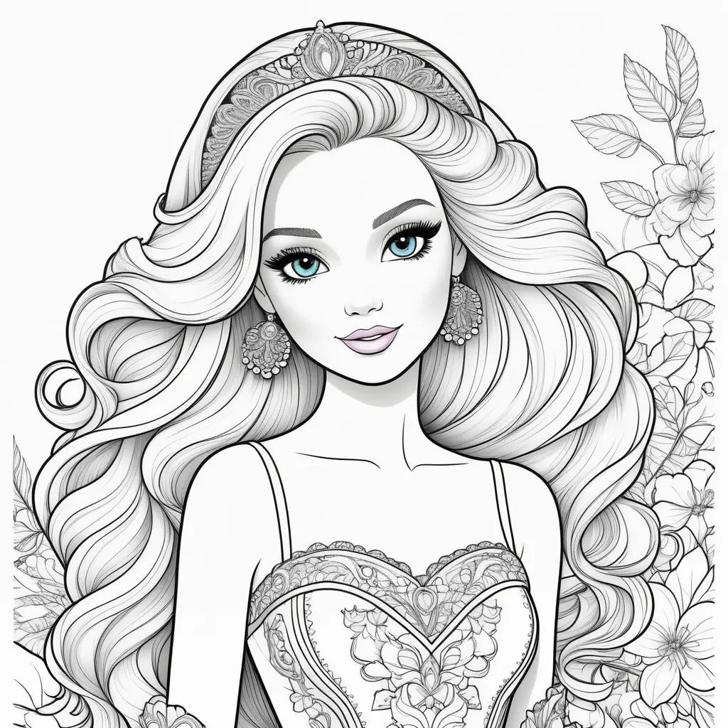 Colorful Barbie Coloring Pages for Adults