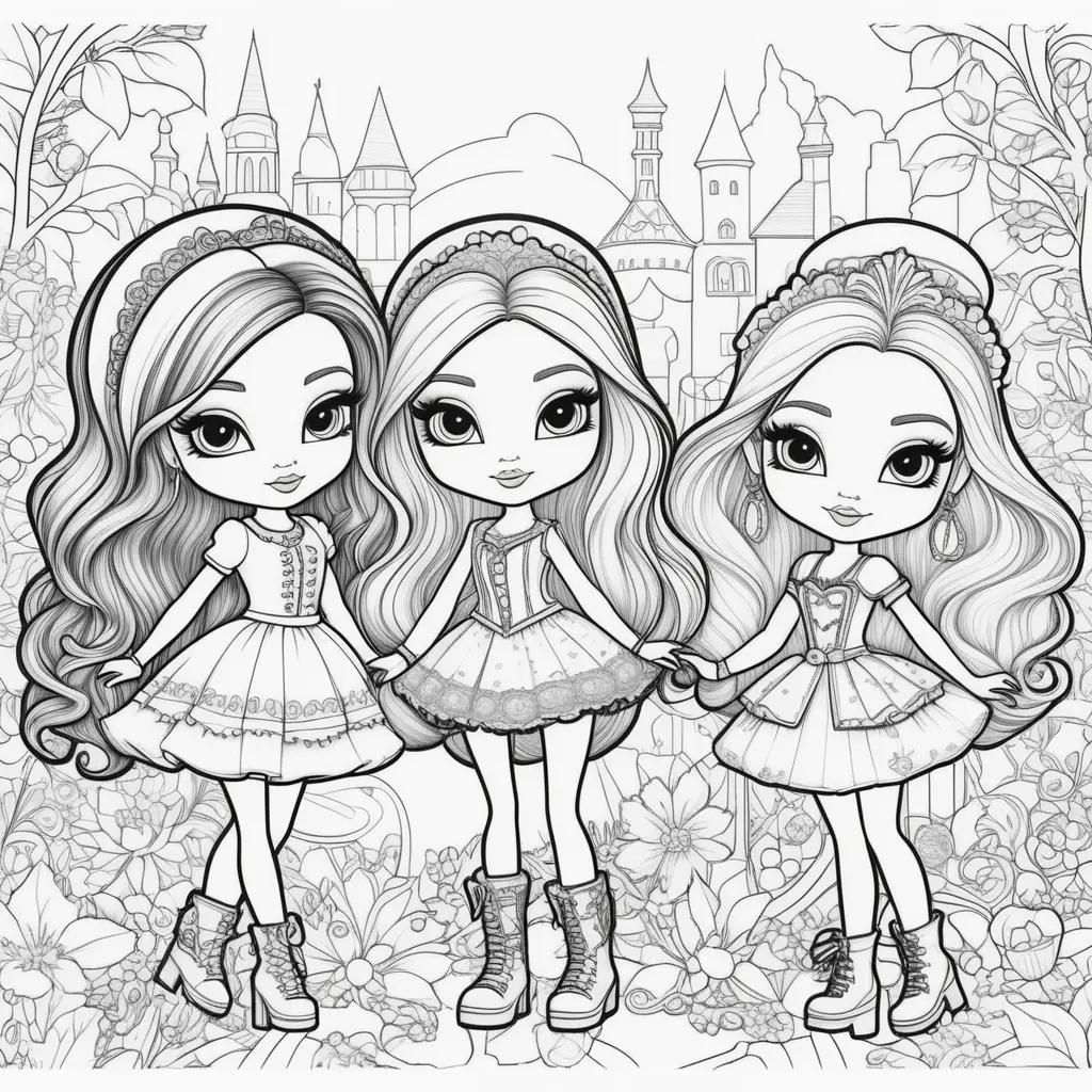 Colorful Bratz dolls in a fantasy setting