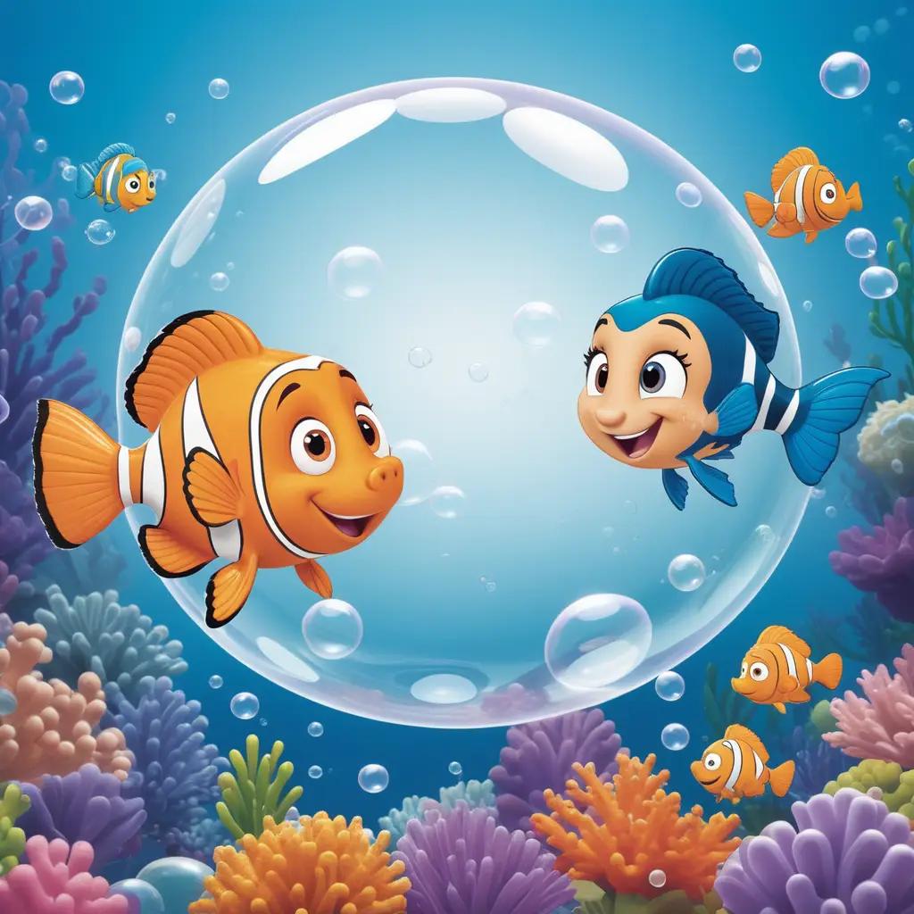 Colorful Bubble Guppies in the ocean