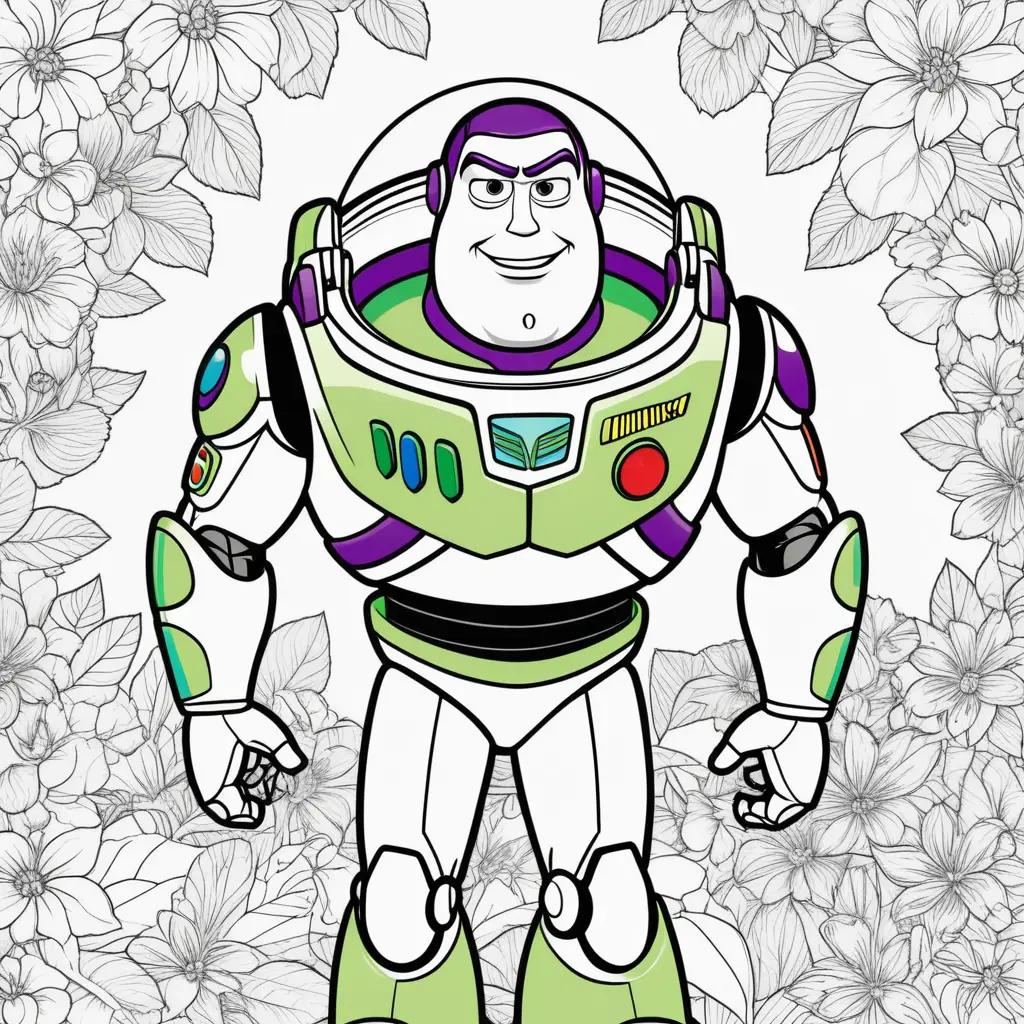 Colorful Buzz Lightyear coloring pages for kids