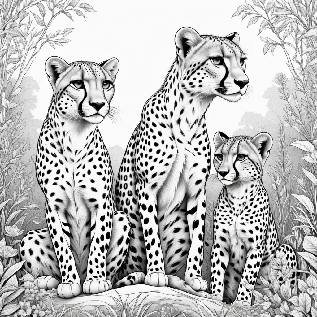 Colorful Cheetah Coloring Pages for Kids