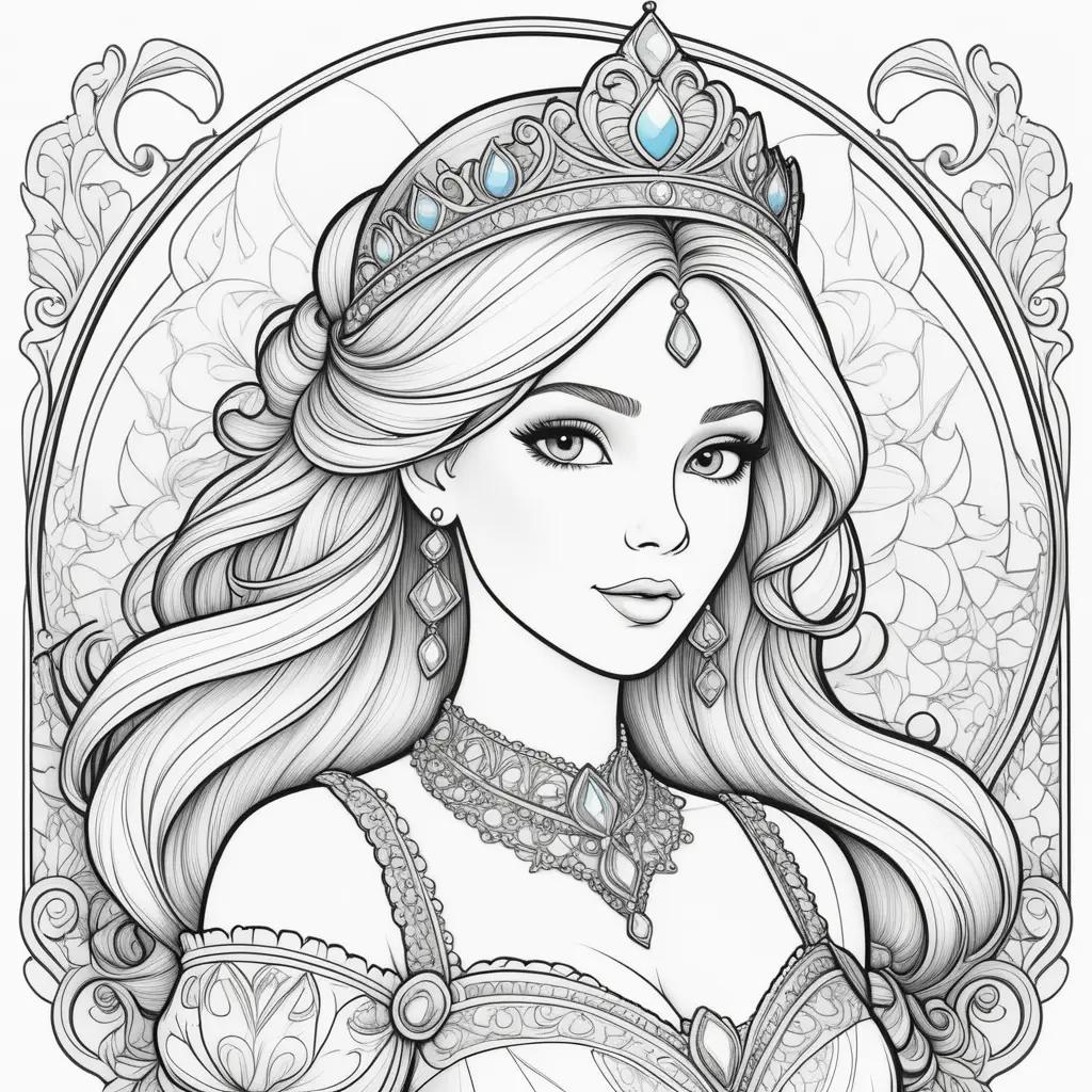 Colorful Coloring Page: Princess Coloring Book