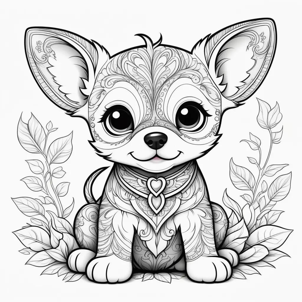 Colorful Coloring Page of a Cute Puppy