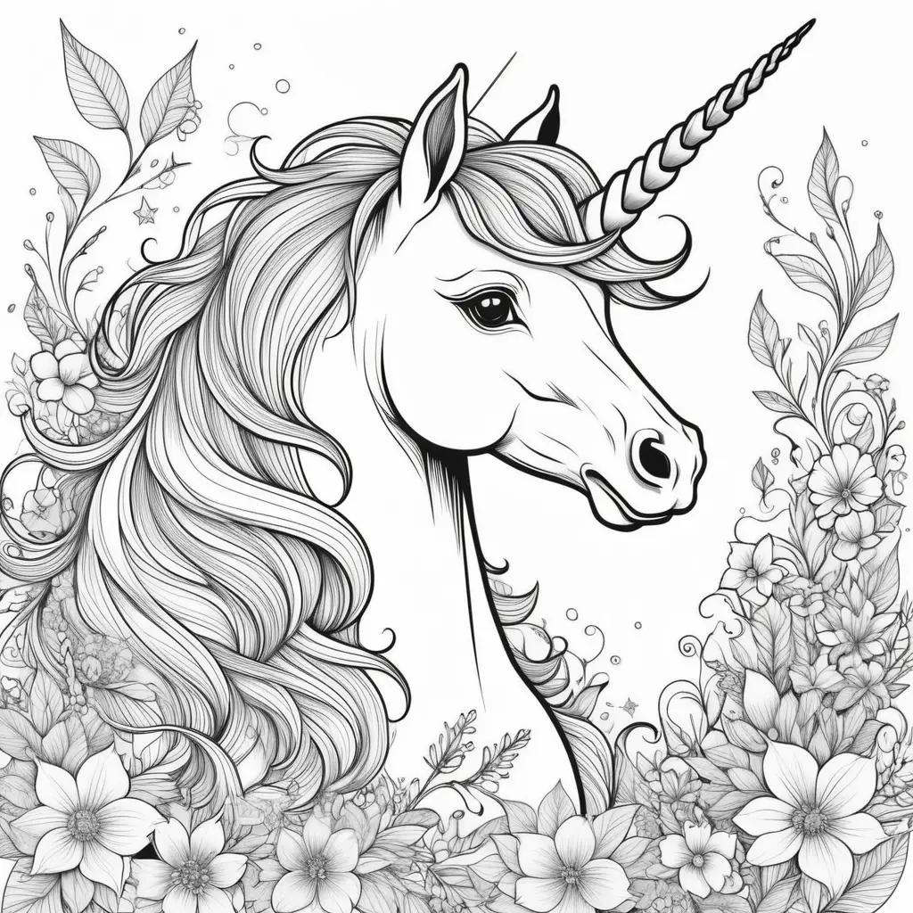 Colorful Coloring Pages Featuring A Unicorn