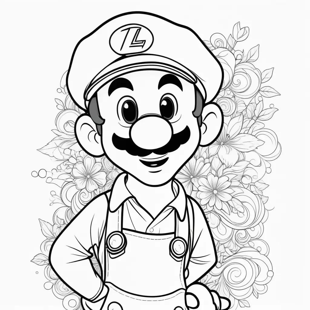 Colorful Coloring Pages Featuring Luigi