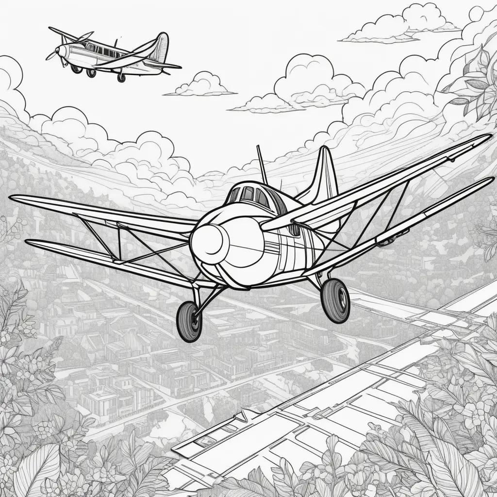 Colorful Coloring Pages Of Airplanes For Kids