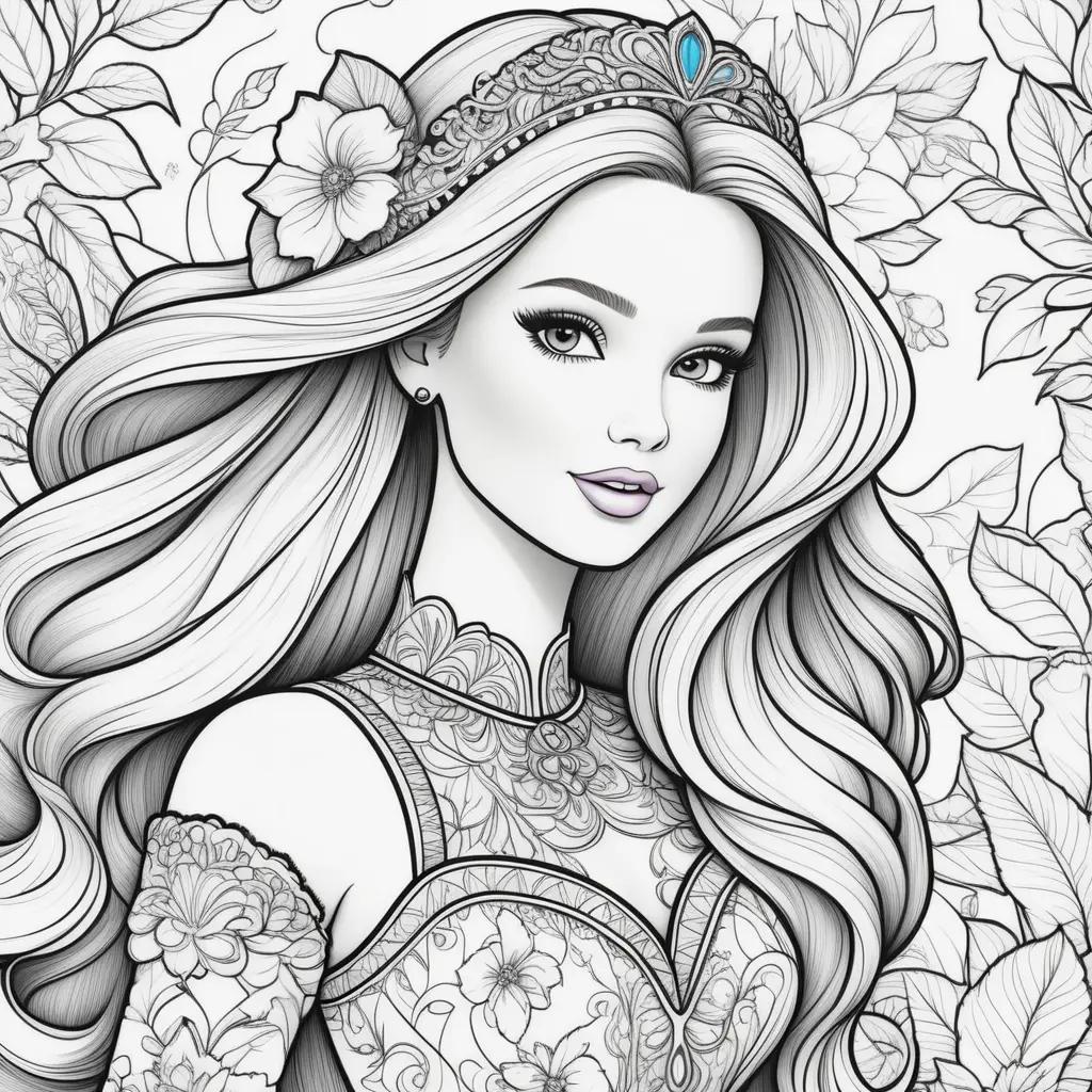 Colorful Coloring Pages of Barbie