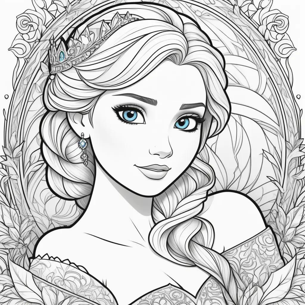 Colorful Coloring Pages of Elsa and Anna