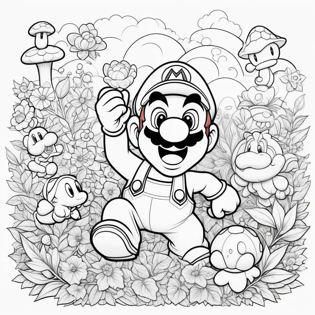 Colorful Coloring Pages of Mario and Friends