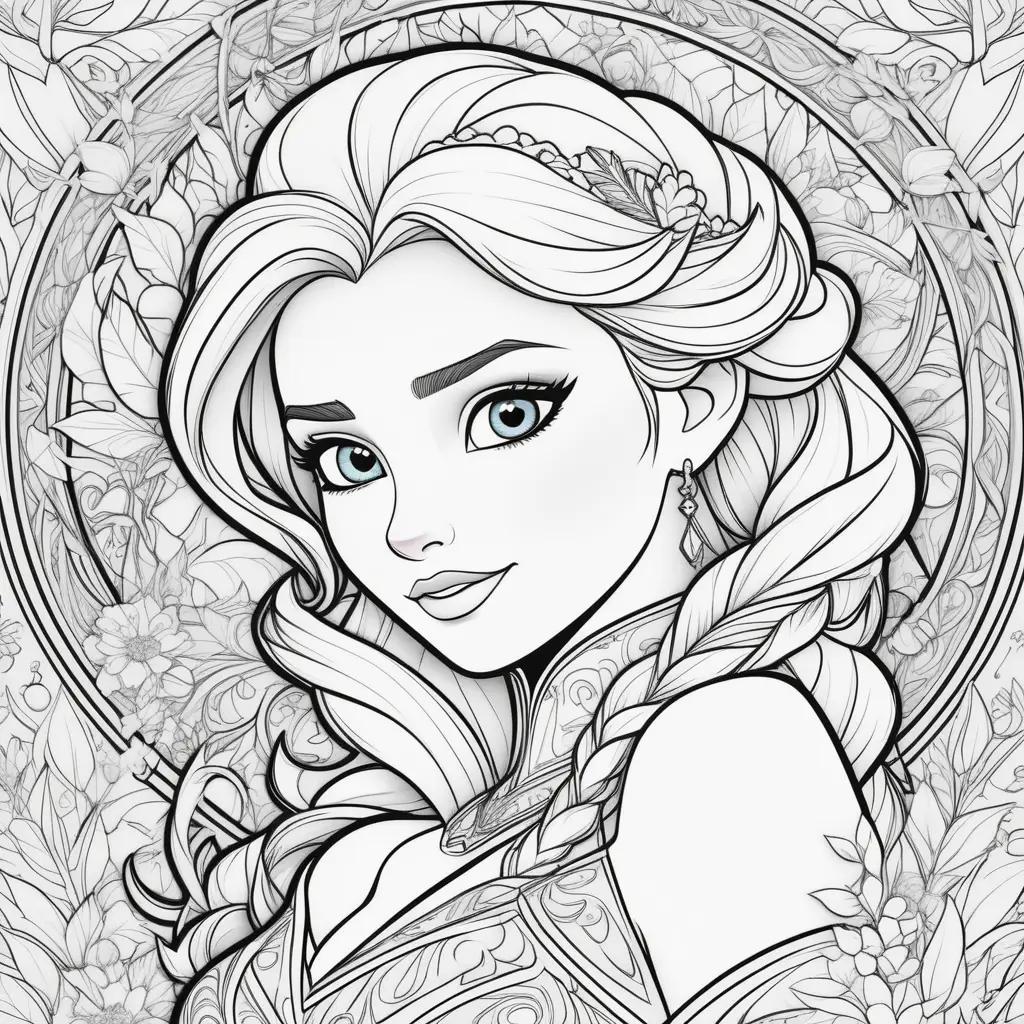 Colorful Coloring Pages of Princess Elsa and Anna