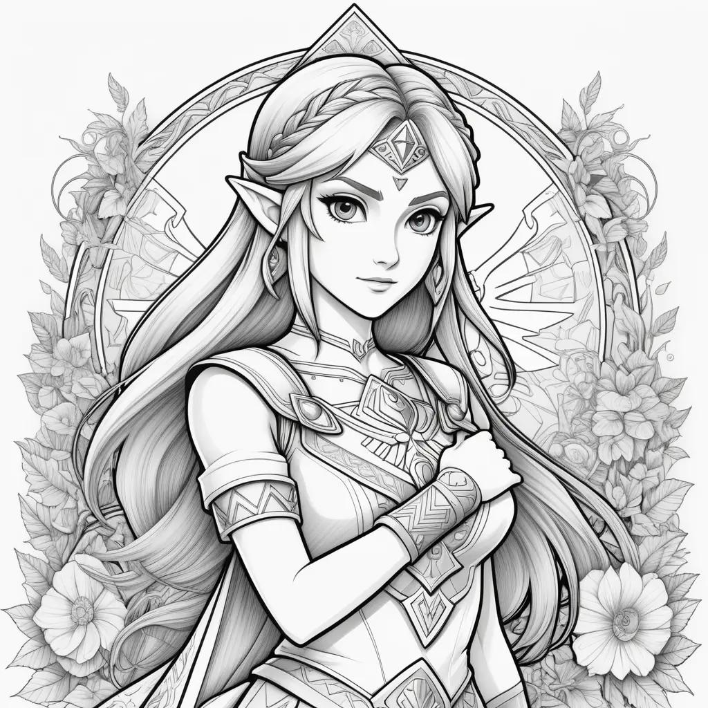 Colorful Coloring Pages of Princess Zelda