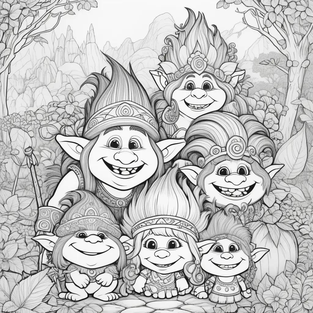 Colorful Coloring Pages of Trolls