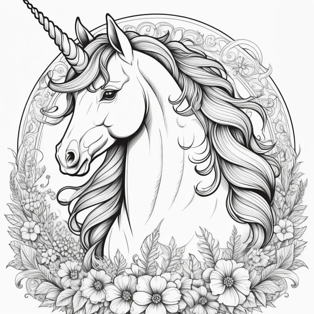 Colorful Coloring Pages of Unicorns