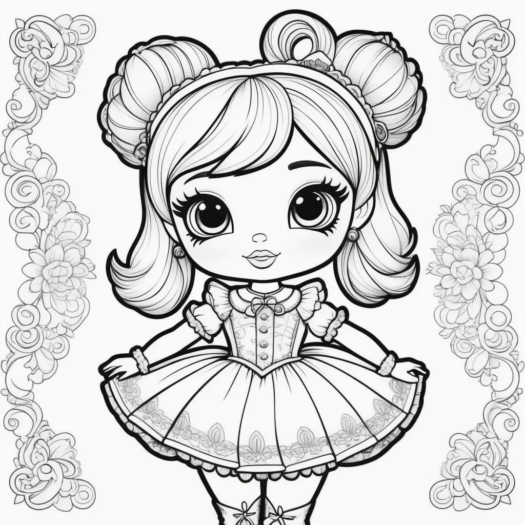 Colorful Coloring Pages of a Lol Doll