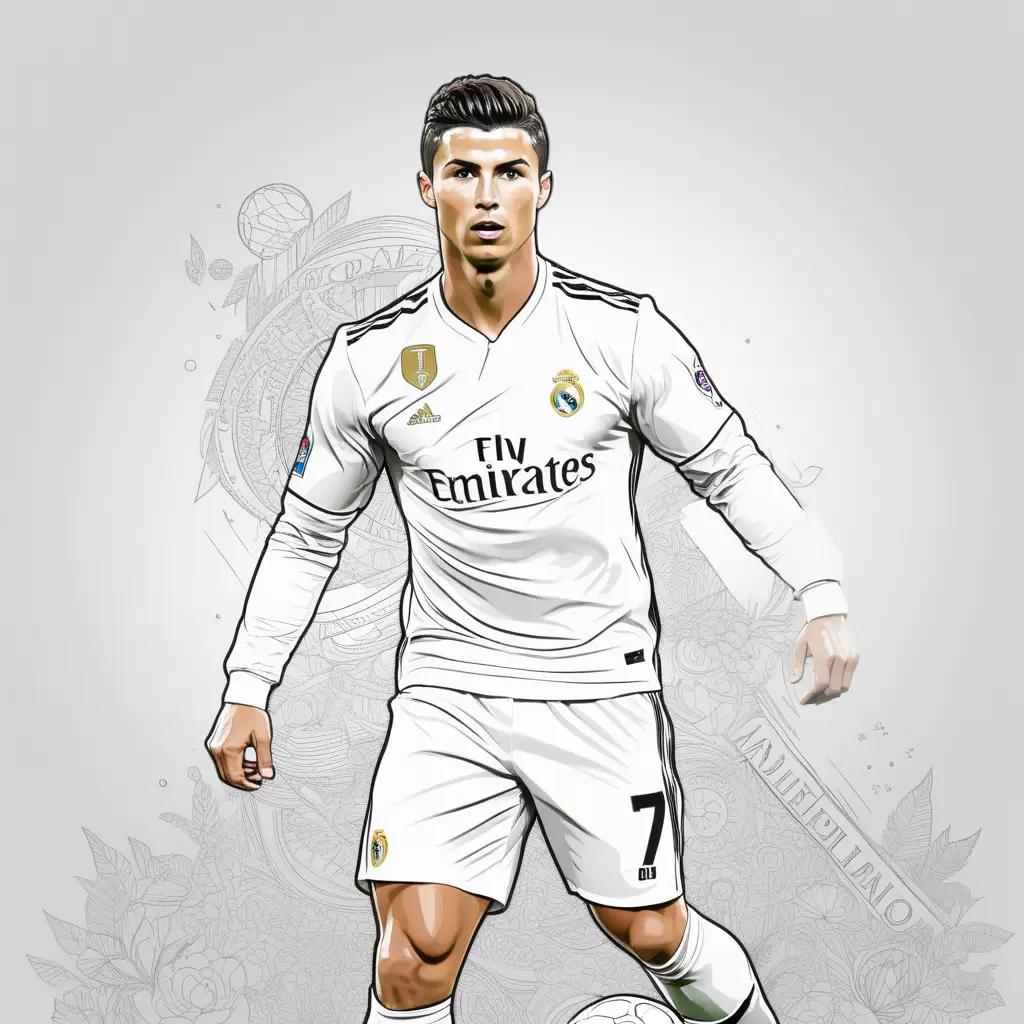 Colorful Cristiano Ronaldo drawing with the number 7