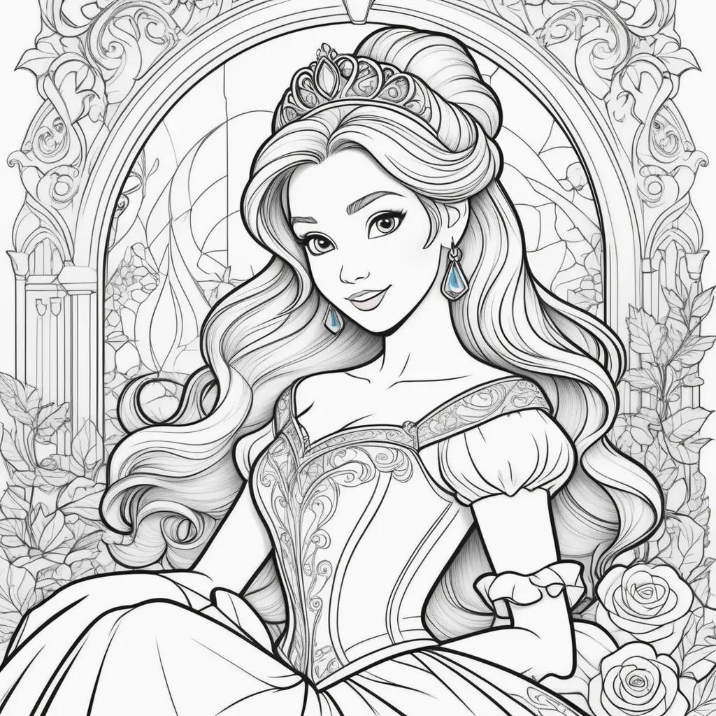 Colorful Disney Princess Coloring Book Pages