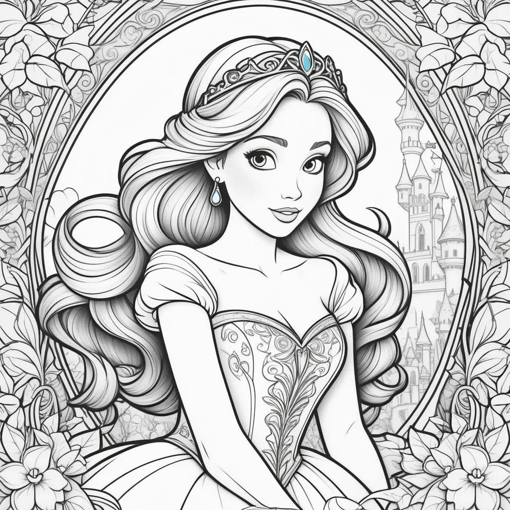 Colorful Disney Princess Coloring Book Pages for Kids