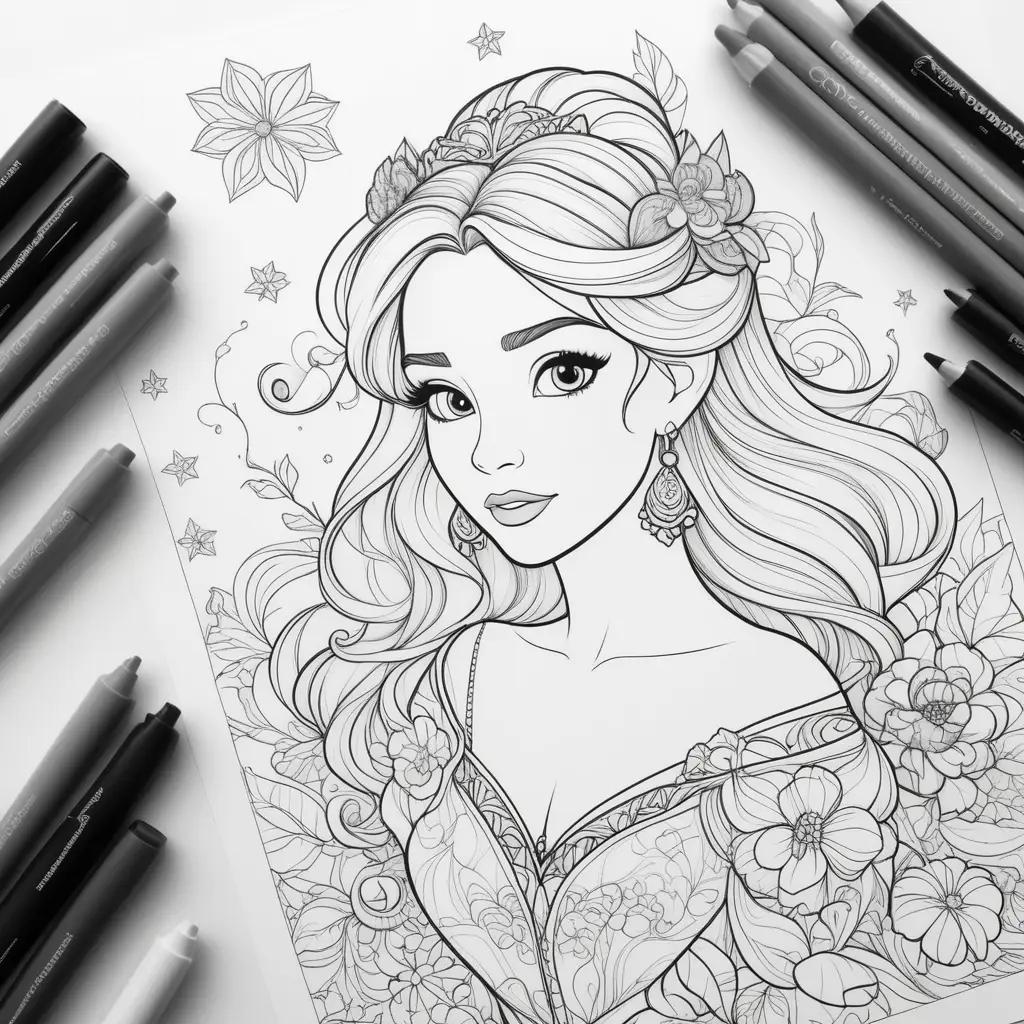 Colorful Disney coloring pages for adults to print and color