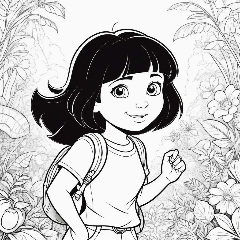 Colorful Dora Coloring Pages for Kids