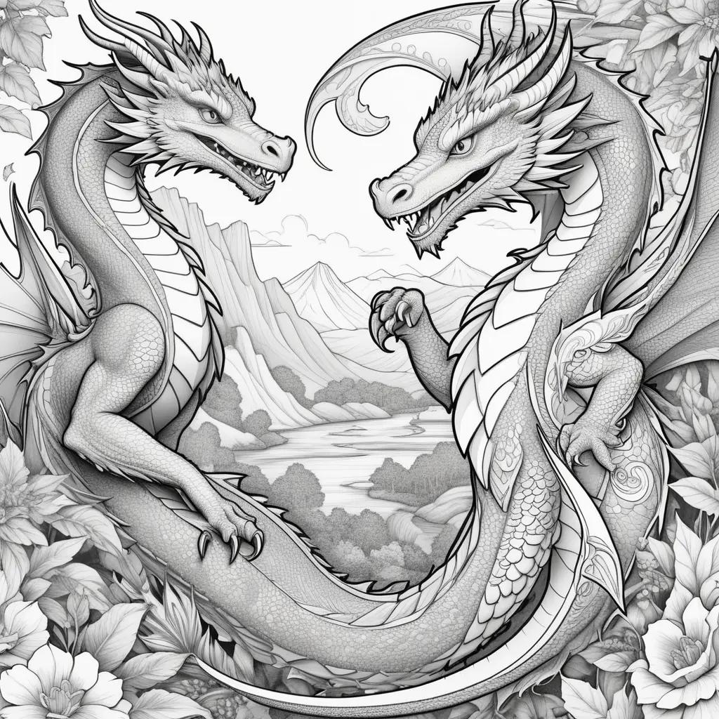 Colorful Dragons Coloring Pages for Kids