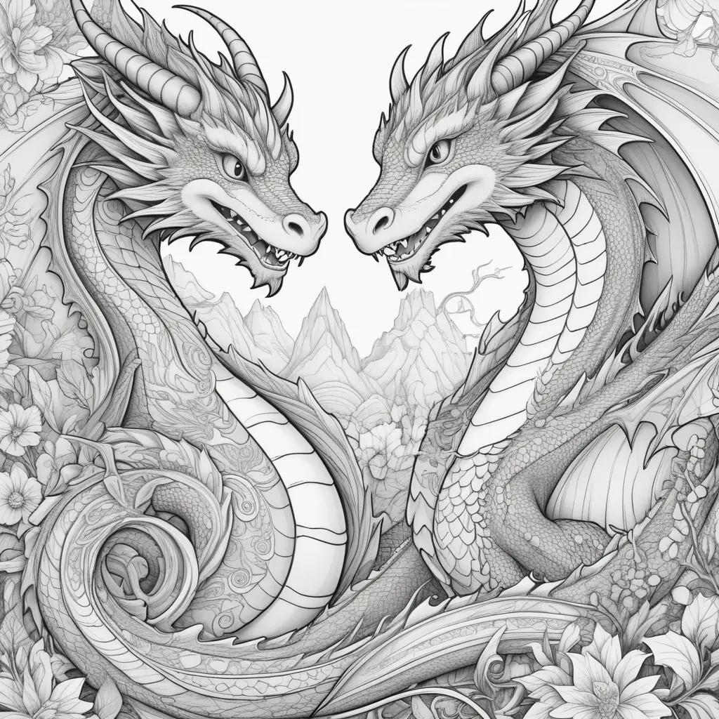 Colorful Dragons Coloring Pages for Kids