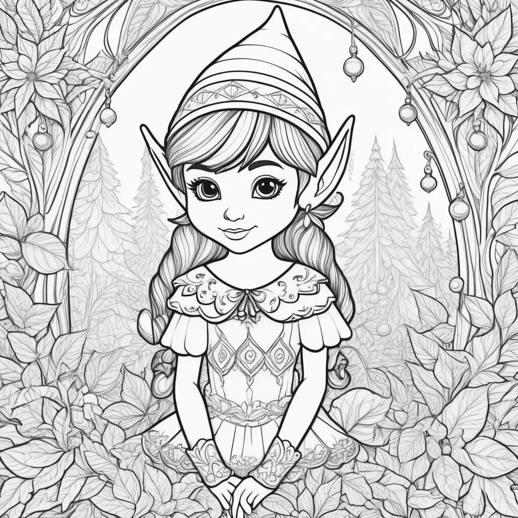 Colorful Elf on Shelf Coloring Page