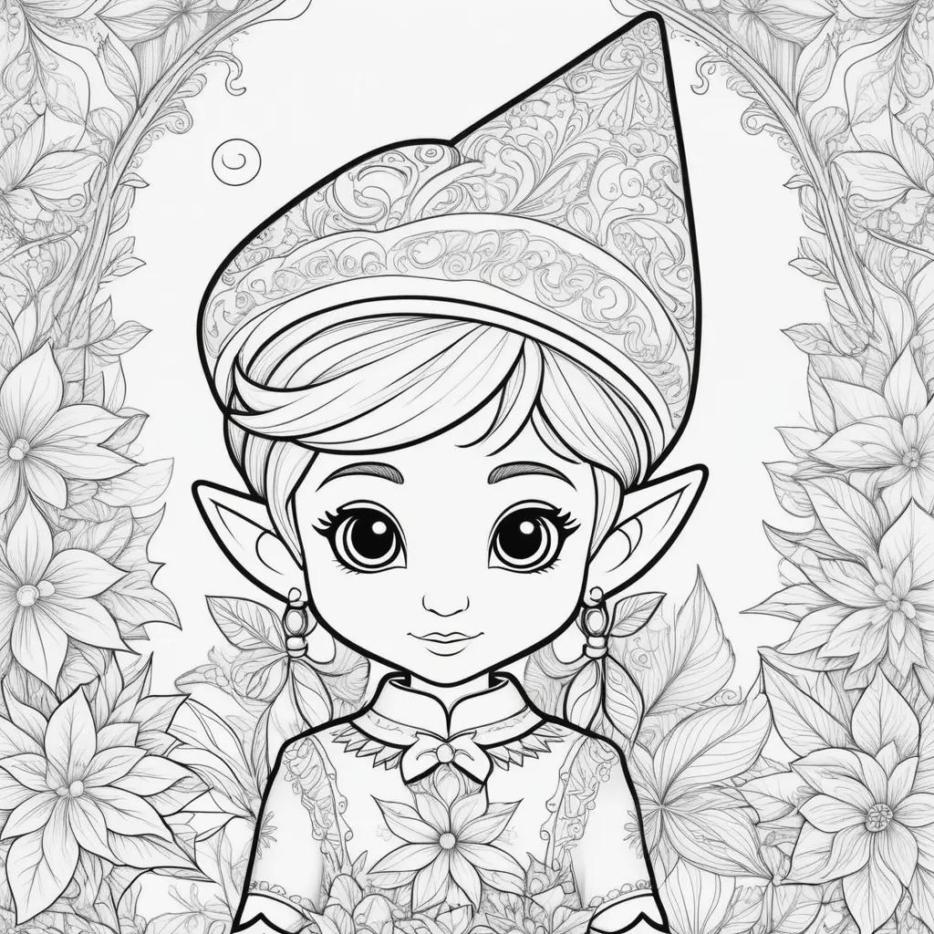 Colorful Elf on the Shelf Coloring Pages