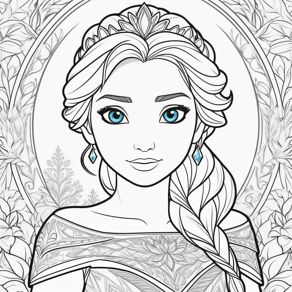 Colorful Elsa Coloring Pages for Kids