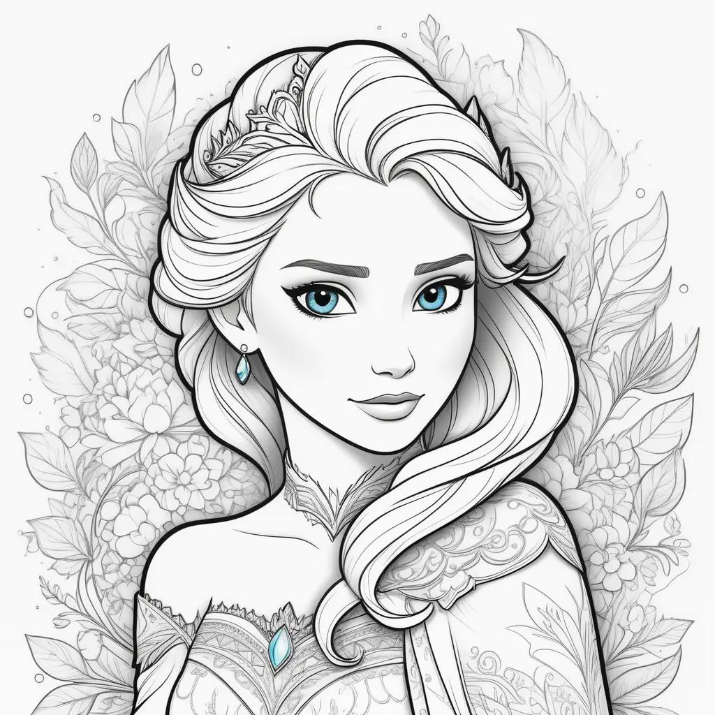 Colorful Elsa coloring pages for adults and kids