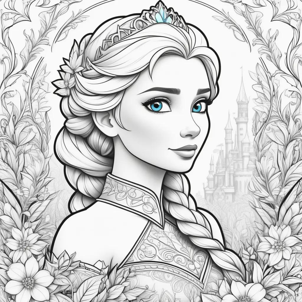 Colorful Elsa coloring pages for girls