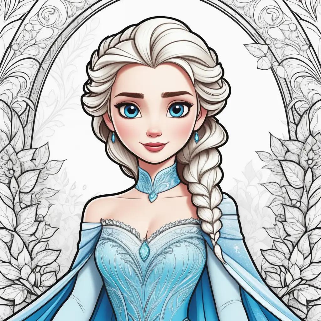 Colorful Elsa coloring pages for kids