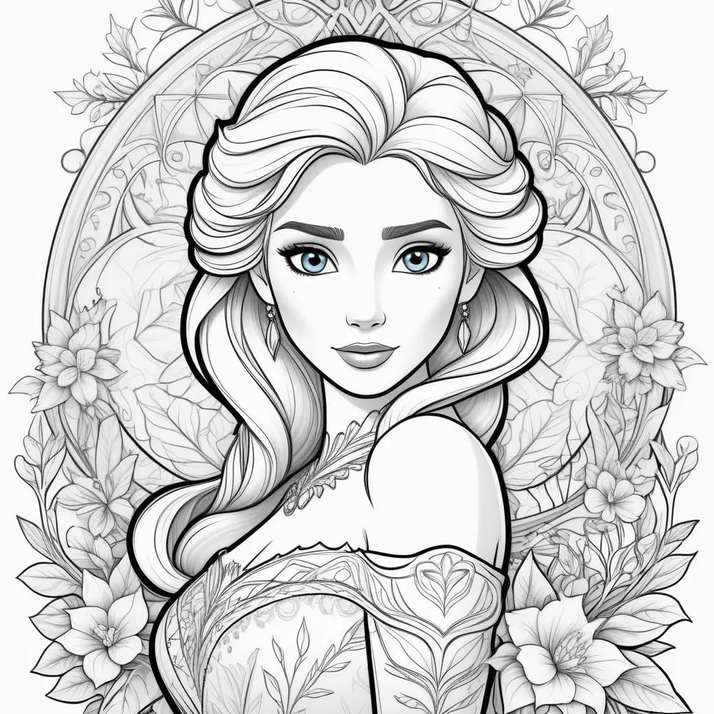 Colorful Elsa coloring pages with various designs