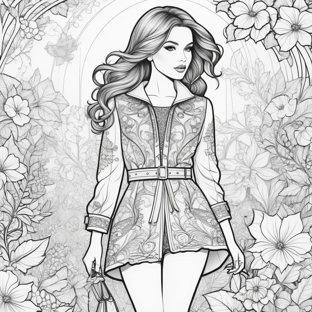 Colorful Fashion Coloring Pages for Adults