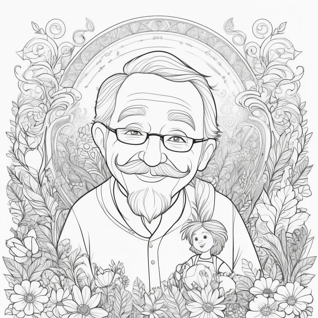 Colorful Fathers Day Coloring Page