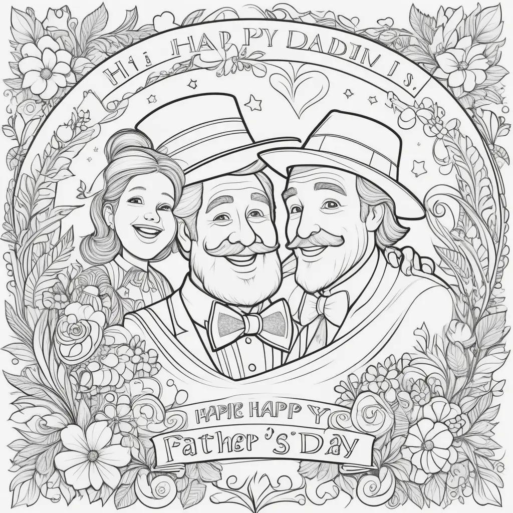 Colorful Fathers Day Coloring Pages for Kids