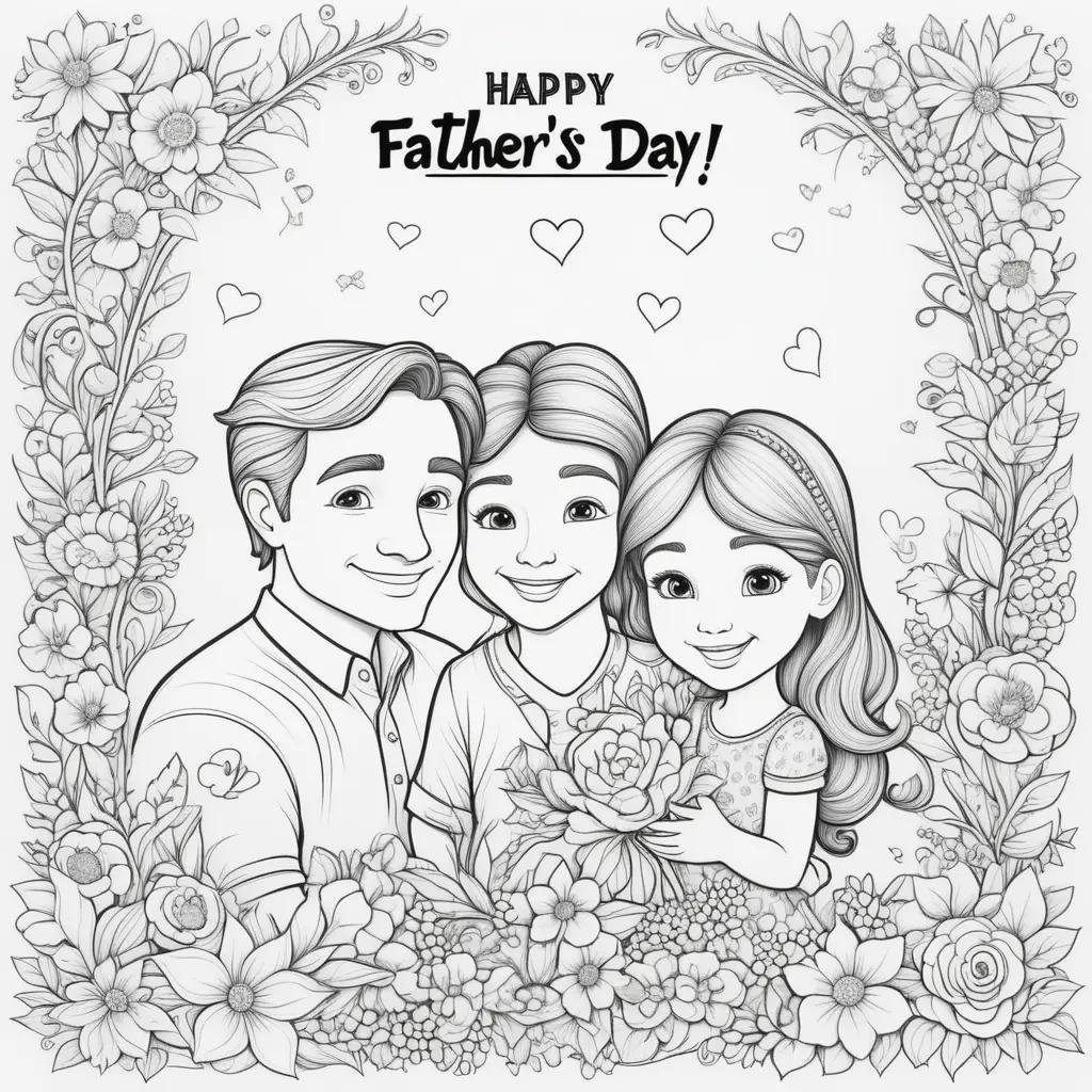 Colorful Fathers Day Coloring Pages for Kids