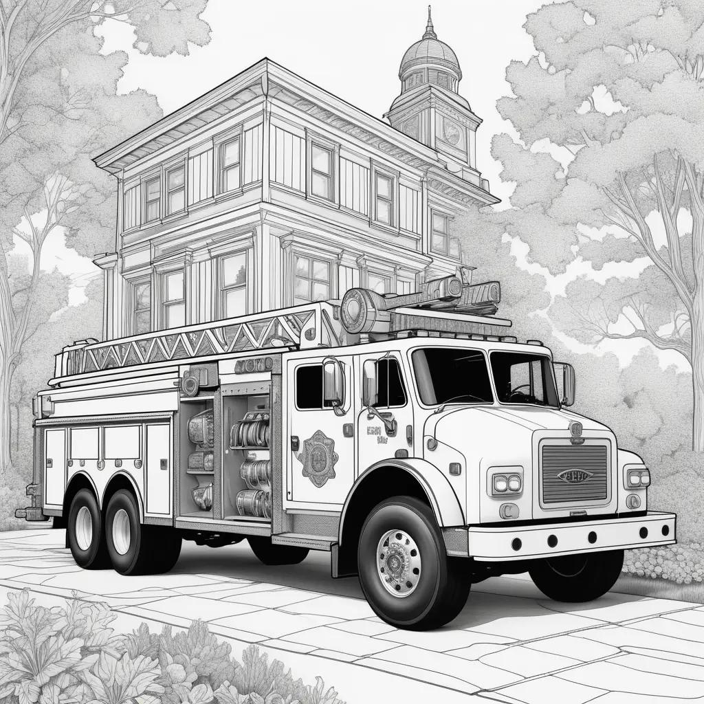 Colorful Fire Truck Coloring Page