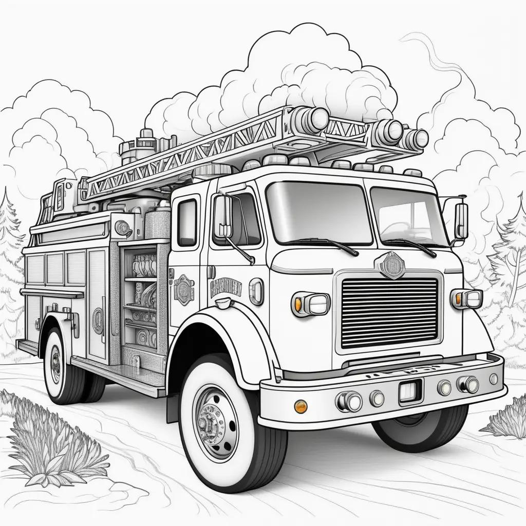 Colorful Fire Truck Coloring Pages for Kids