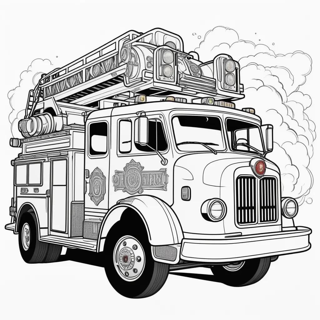 10 бесплатных прозрачных PNG изображений firetruck coloring page для  скачивания, страница 1