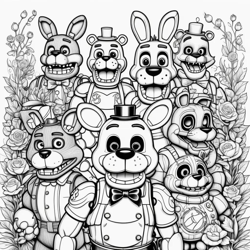 Colorful Five Nights at Freddys Coloring Pages