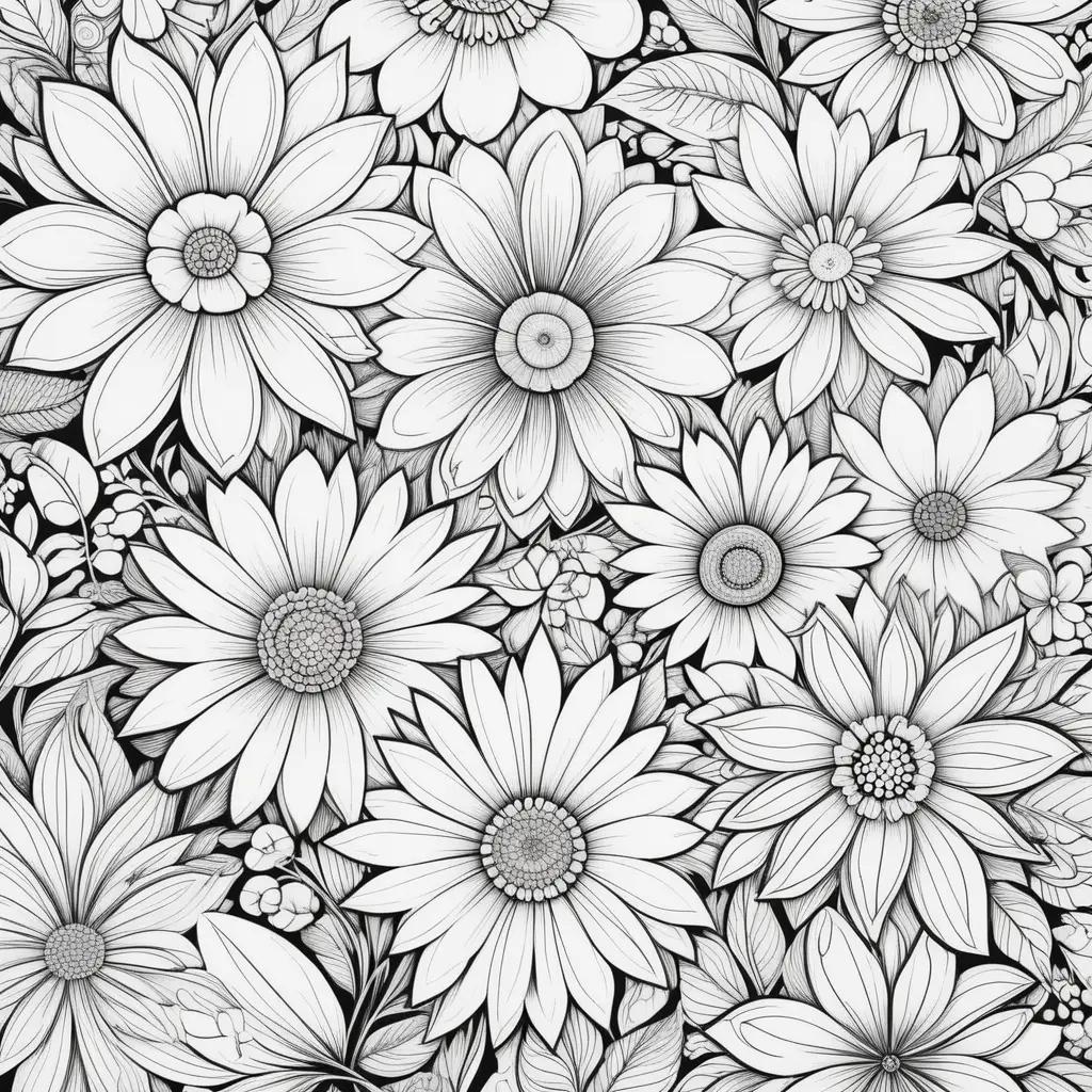 Colorful Flower Coloring Pages for Kids