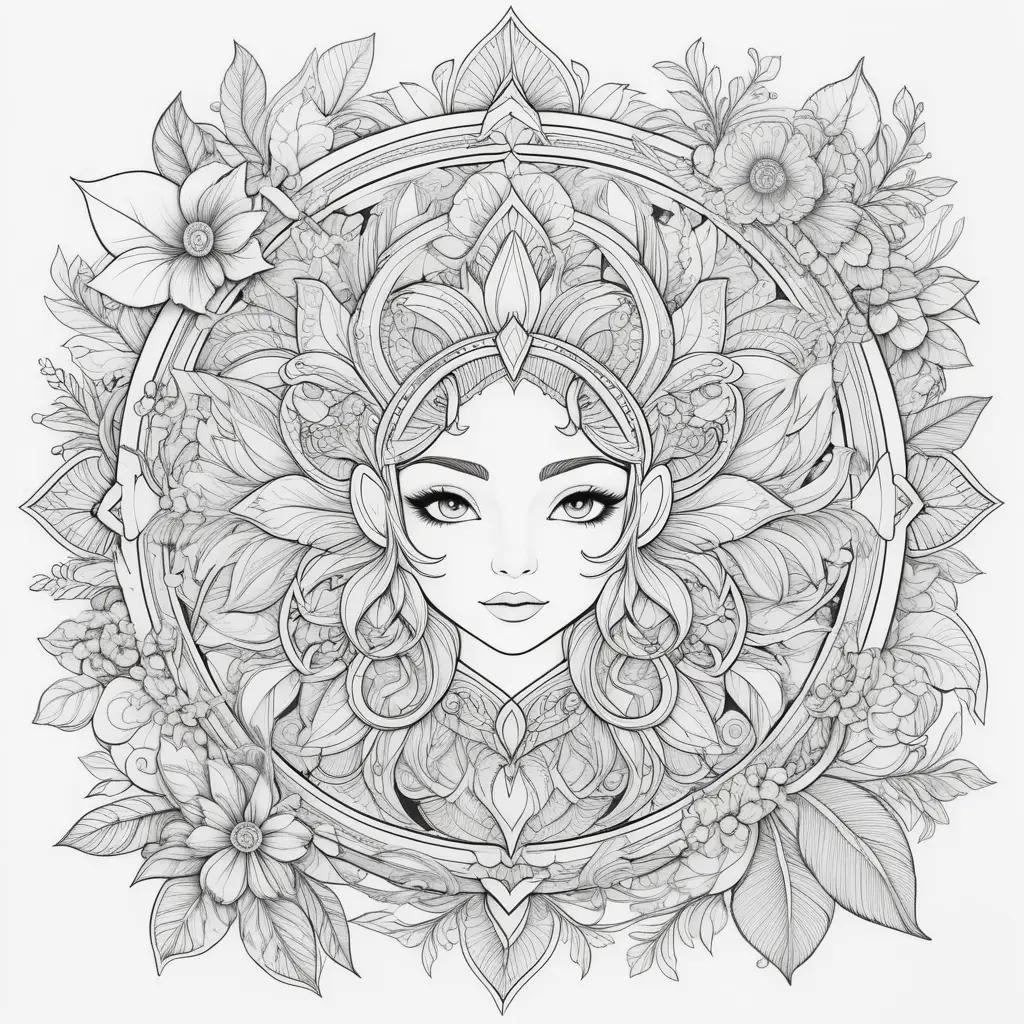 Colorful Flower Girl Coloring Page