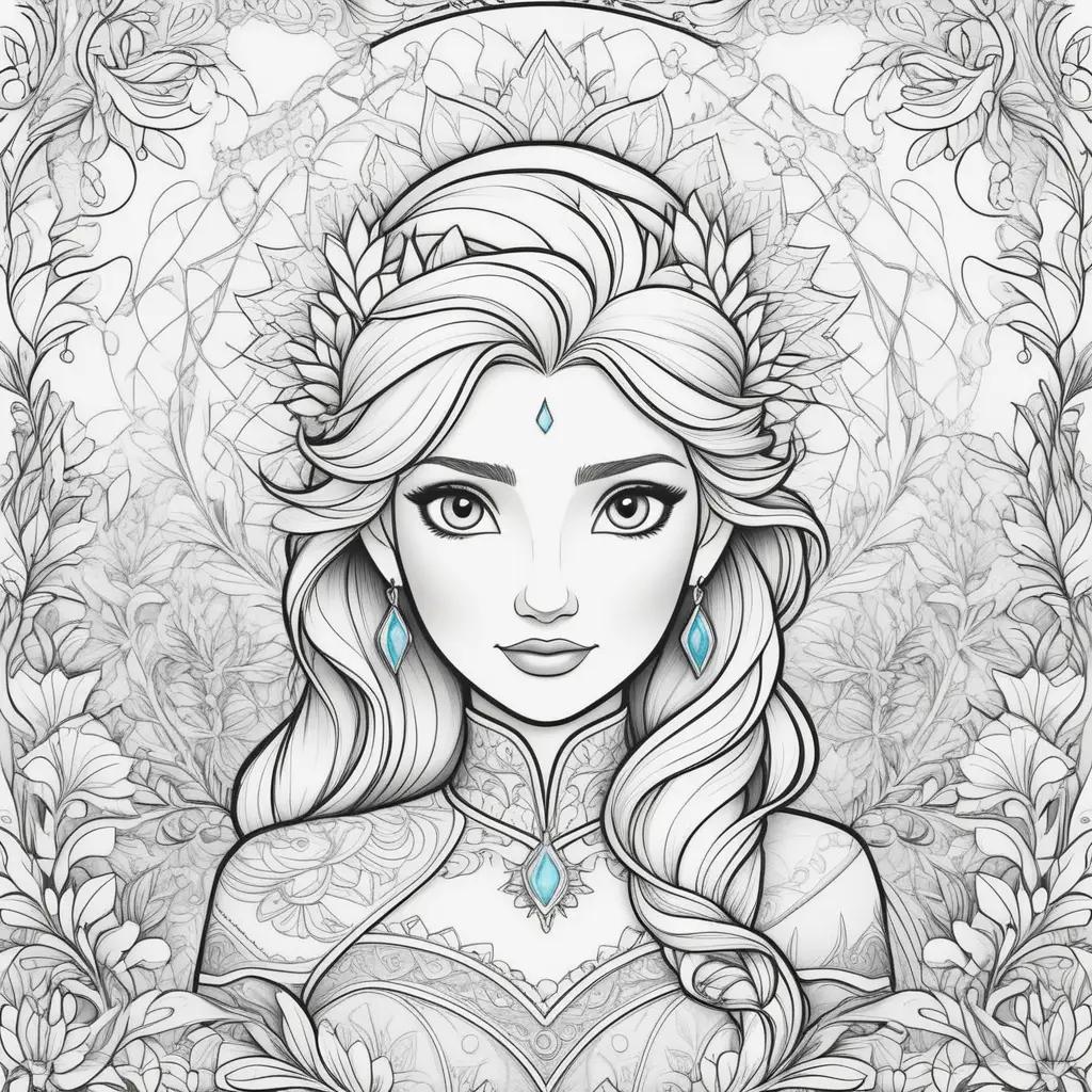 Colorful Frozen Coloring Pages Featuring Elsa and Anna