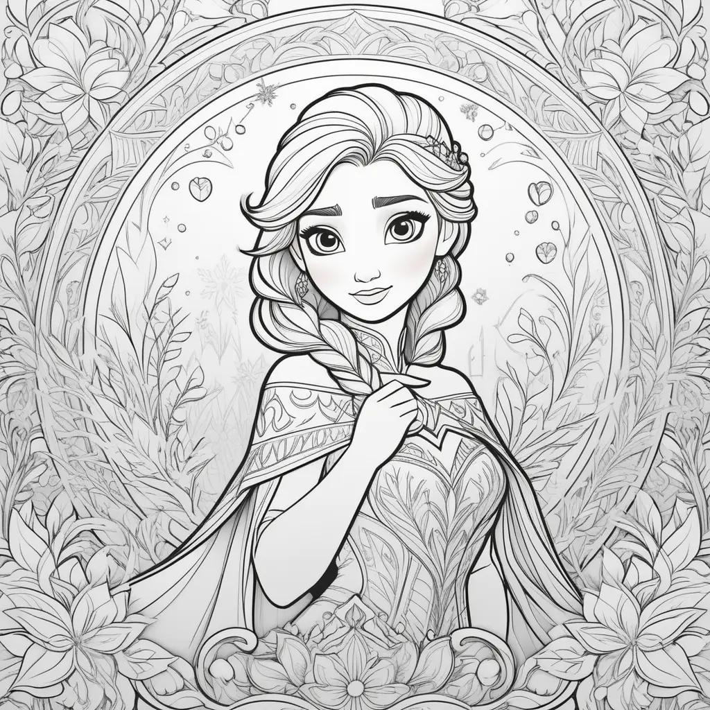 Colorful Frozen Coloring Pages for Adults