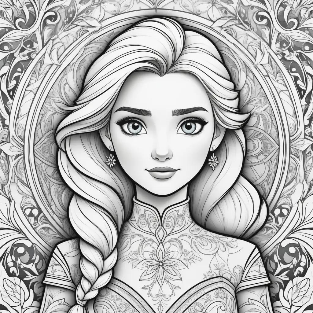 Colorful Frozen Coloring Pages for Adults