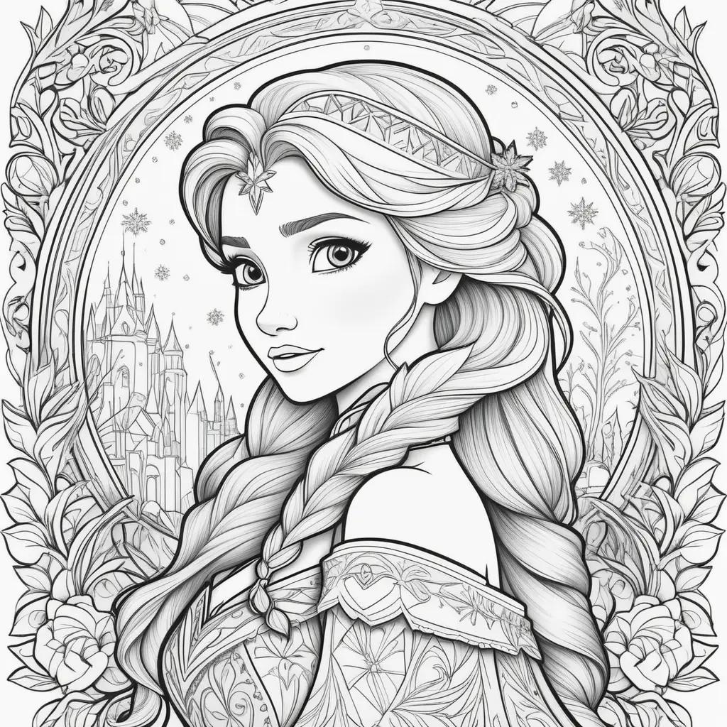 Colorful Frozen Coloring Pages for Adults