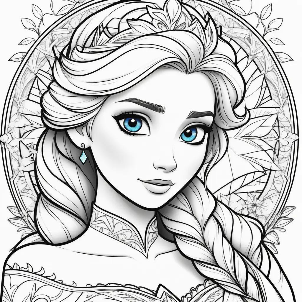 Colorful Frozen Elsa Coloring Pages