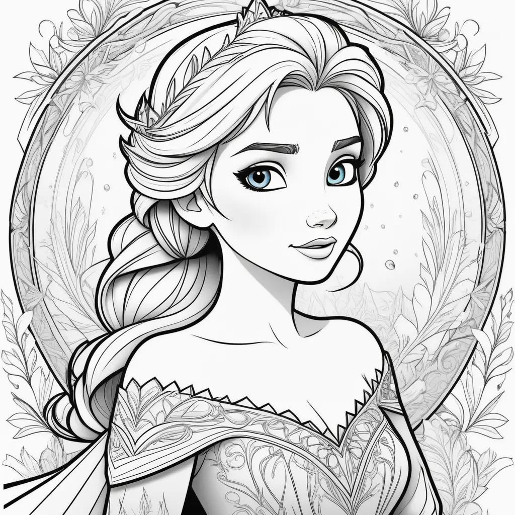 Colorful Frozen Elsa Coloring Pages