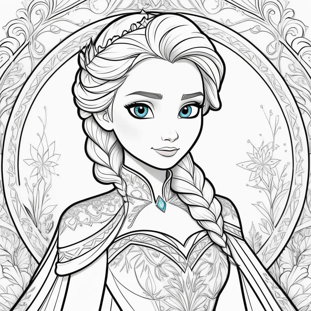 Colorful Frozen Elsa coloring pages for kids