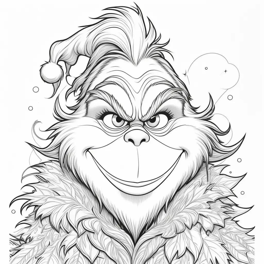 Colorful Grinch Coloring Pages for Kids